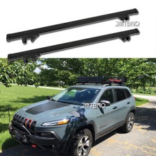 53black Top Roof Rack Cross Bar Luggage Carrier Bar For Jeep Cherokee 2014-2021