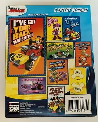 Mickey and the Roadster Racers Valentines Box of 32 with 8