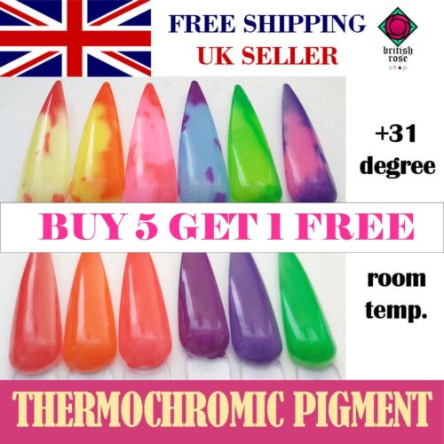 Pigment thermochromique changement de couleur poudre gel ongles résine artisanat 31 degrés Royaume-Uni - Photo 1 sur 7