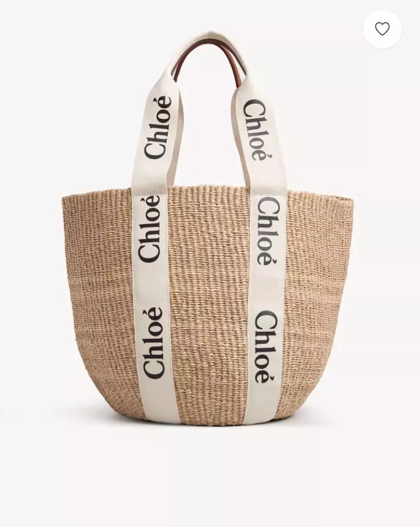 Chloe WOODY LARGE Basket bag White Tote Bag 28cm × 48cm × 28cm
