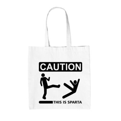 Achtung This Is Sparta - Canvas Tragetasche - Schild Spartans Film 300 Zitat
