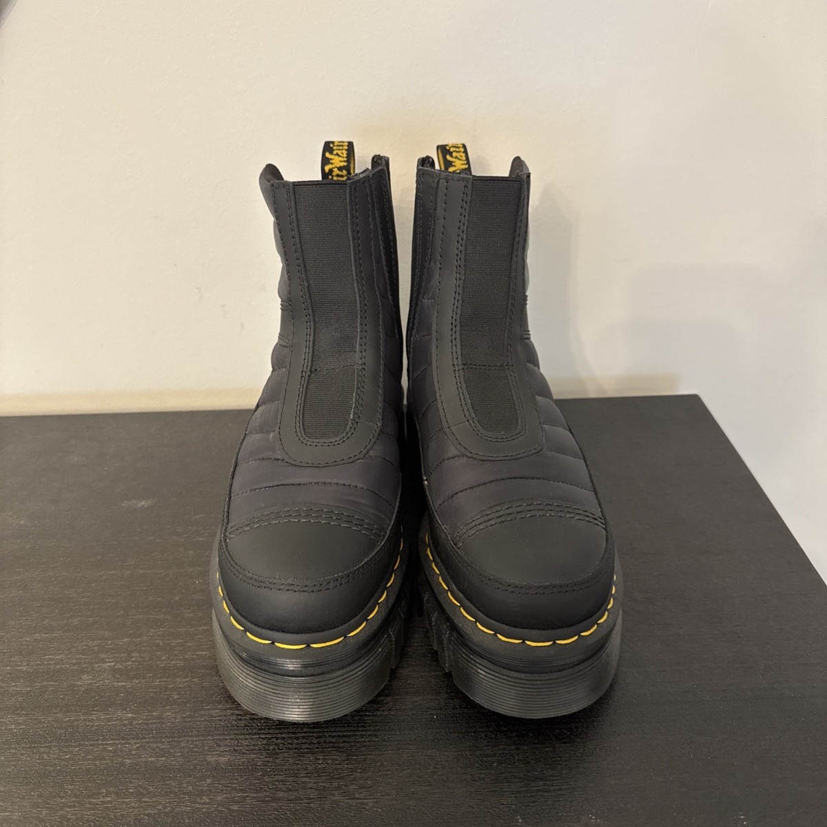 Dr. Martens Ankle Boots Womens Size 8 Black Audrick Chelsea Platform Lug Sole