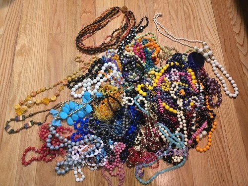 Vintage Costume Jewelry Lot 4-5 lbs All Wearable Beaded Necklaces