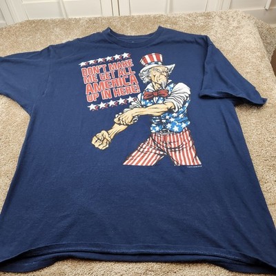 Liquid Blue Uncle Sam America Graphic T-Shirt Mens XXL Navy Blue 2015 Cotton