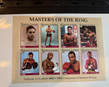 Timbres boxe centenaire Sierra Leone 1993 Maîtres de l'anneau