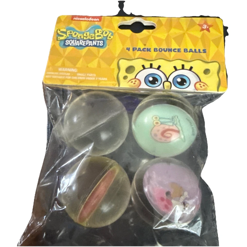 SPONGE BOB SQUARE PANTS Patrick 8 7” Plates & 4 Rubber Balls New Sealed - Image 4 of 4