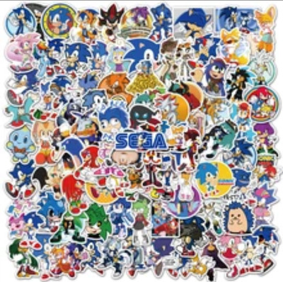 Sonic The Hedgehog 10 Pack Sticker Random Mix 2-3 Inch Tails Knuckle Eggman Sega