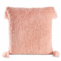 Kissenbezug KissenhüLle Mit Fransen Flauschig Quadratisch Rosa 45Cm X 45Cm Deko