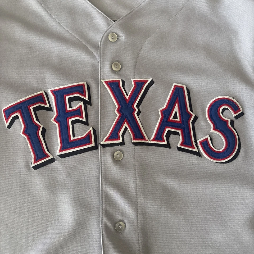 Auténtica camiseta majestuosa vintage de Alex Rodriguez #3 gris de los Texas Rangers Foto 2 de 4