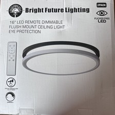 2 Pk 16  Led Remote Dimmable Flush Mount Ceiling Lights Round