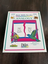 Didax Basic Skills Puzzles Analogies Educational Resource 60 Piece Complete