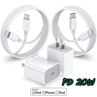 New PD 20W Fast Charger For iPhone 8 XR SE 11 12 13 14 Pro Max USB-C Cable Lot