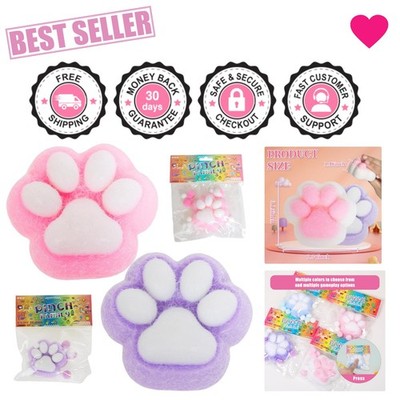 Kawaii Cat Paw Fidget Toys - 2pcs in Random Colors, Stress Relief & Learning