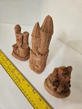 1980s Mr Sandman Sand-Deco Sand Castle Sculptures Figurine Lot Of 3 RED