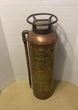 Vintage Brass & Copper Foamite Fire Extinguisher American La France Elmira NY