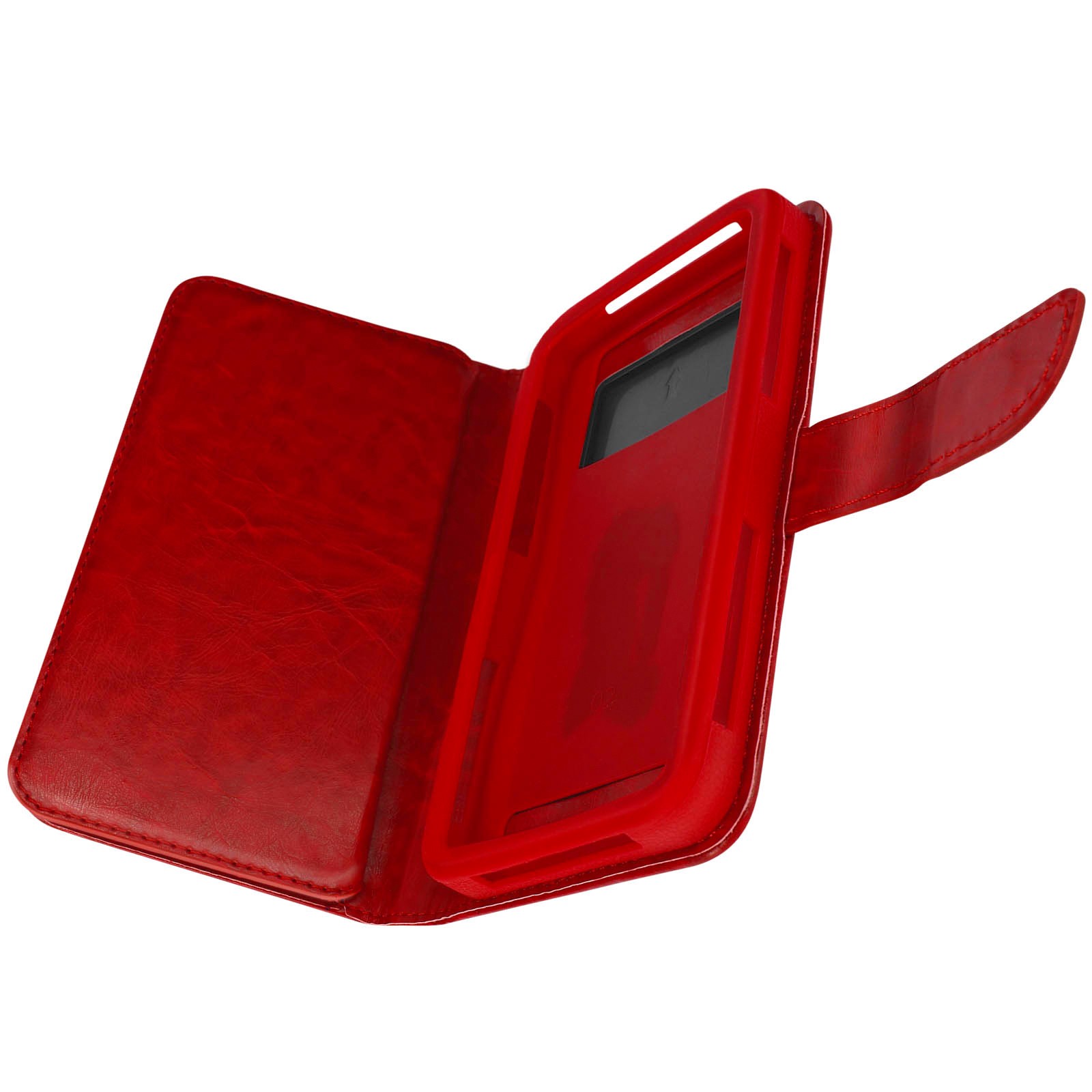 Portefeuille à rabat 3XL rouge grand format range cartes universel