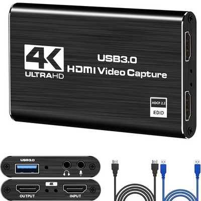 USB 3.0 Game Capture Card 4K HD Audio Videoaufnahmekarte HDMI Videoaufnahmegerät
