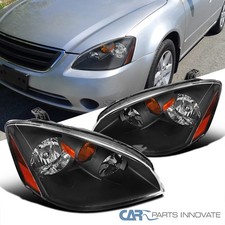Fits 2002-2004 Altima Black Headlights Repalcement Head Lamp Leftright 02 03 04