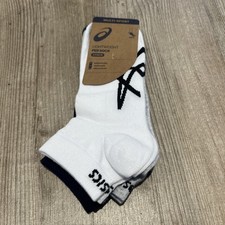 Image of Asics Ankle Socks unisex Size 8.5-11 White Navy Grey 3 Pack Brand New free post 