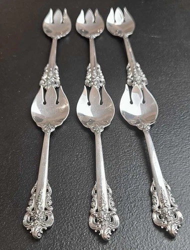 Wallace Grande Baroque Sterling Silver 6 Ice Cream Forks Lot C [Price Decrease]