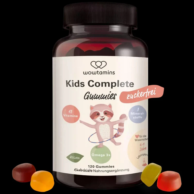 wowtamins KIDS Complete zuckerfrei 120 vegane Fruchtgummis