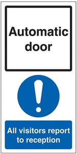 Automatic Door Power Assisted Door Caution Sign Self Adhesive Vinyl Sticker