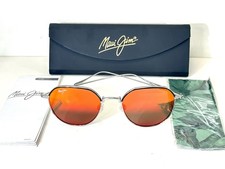 NEW Maui Jim ISLAND EYES Silver Titanium POLARIZED Ruby Lens Sunglass RM859-02D