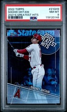 2022 TOPPS 2021'S GREATEST HITS #21GH9 SHOHEI OHTANI PSA 8