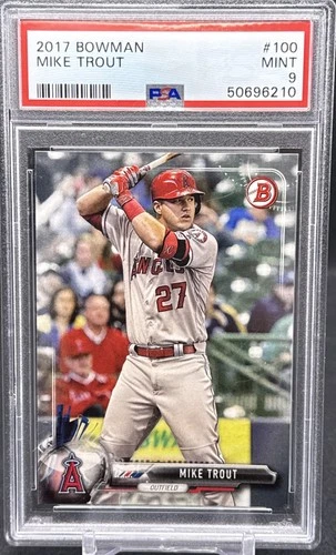 2017 Bowman Mike Trout #100 Paper PSA 9 Angels BW3