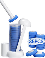 Disposable Toilet Brush System, Toilet Bowl Cleaning Wand with Lift-To-Open Refi