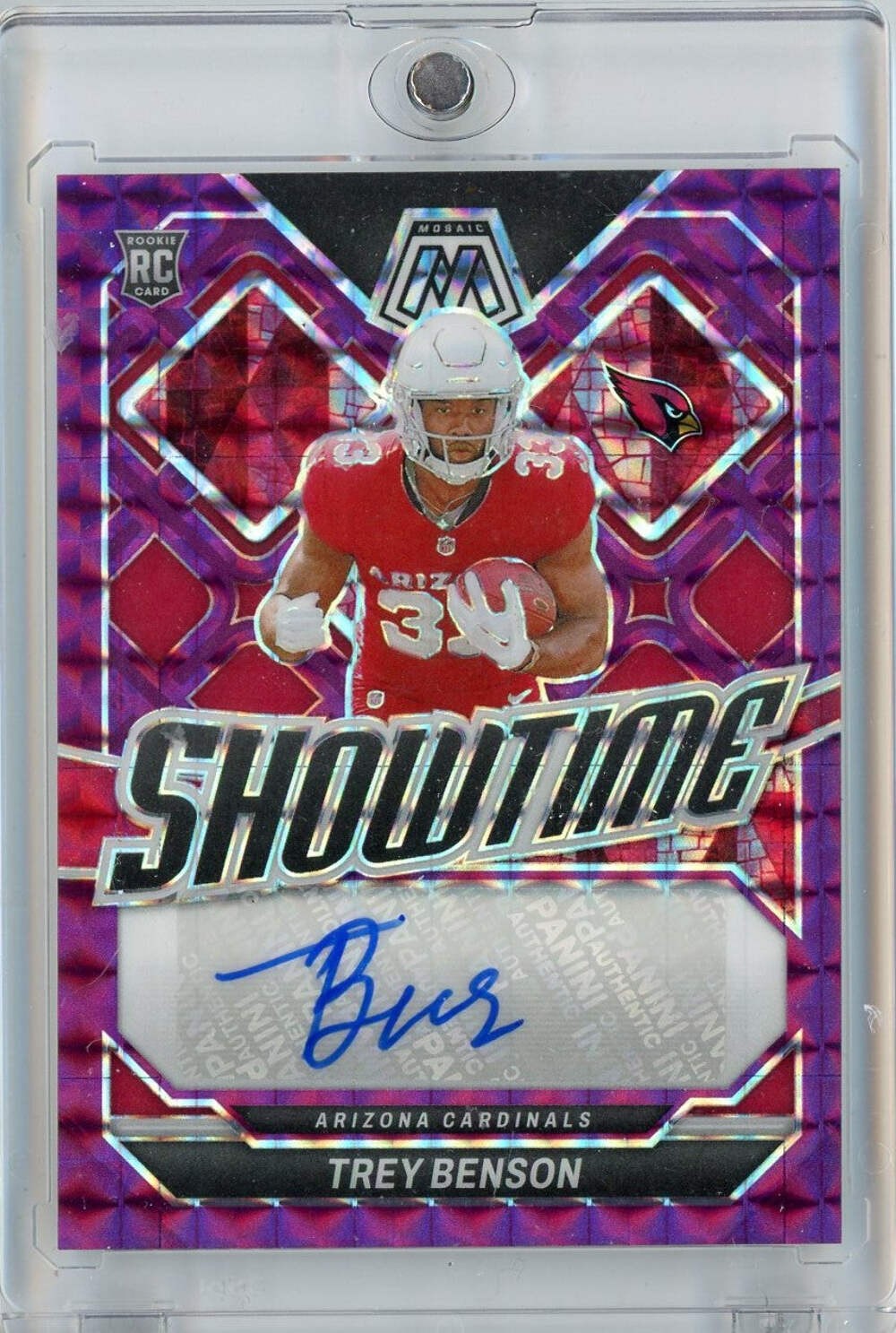 2024 Panini Mosaic Showtime Trey Benson #SS-TBN /49 Auto Rookie RC Football Card
