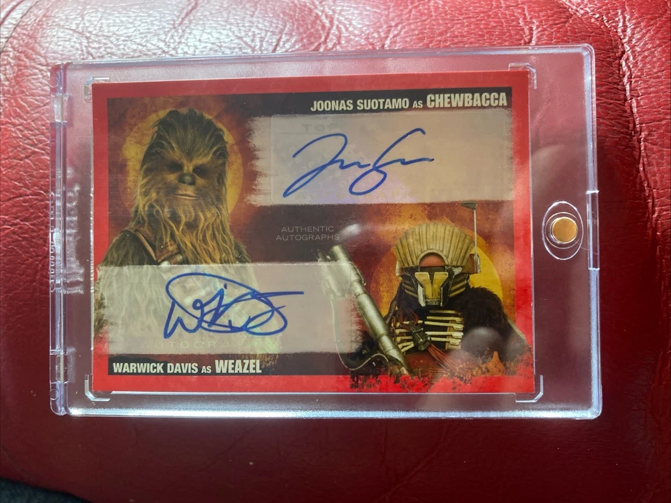 2018 Solo Star Wars Chewbacca & Davis as Weazel Dual Autograph Auto DA-SD 1/1 - Image 4 of 4