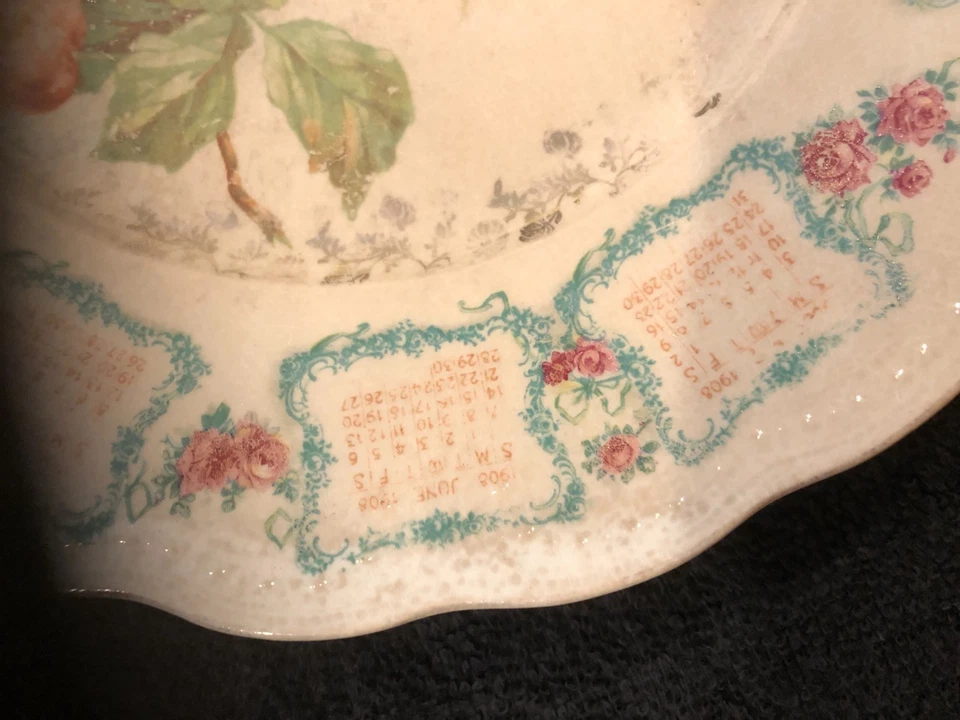 Placa de calendario antigua 1908 Foto 2 de 4