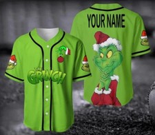 The Christmas Personalize Name grinch baseball jersey, 3d gift,2025 hot