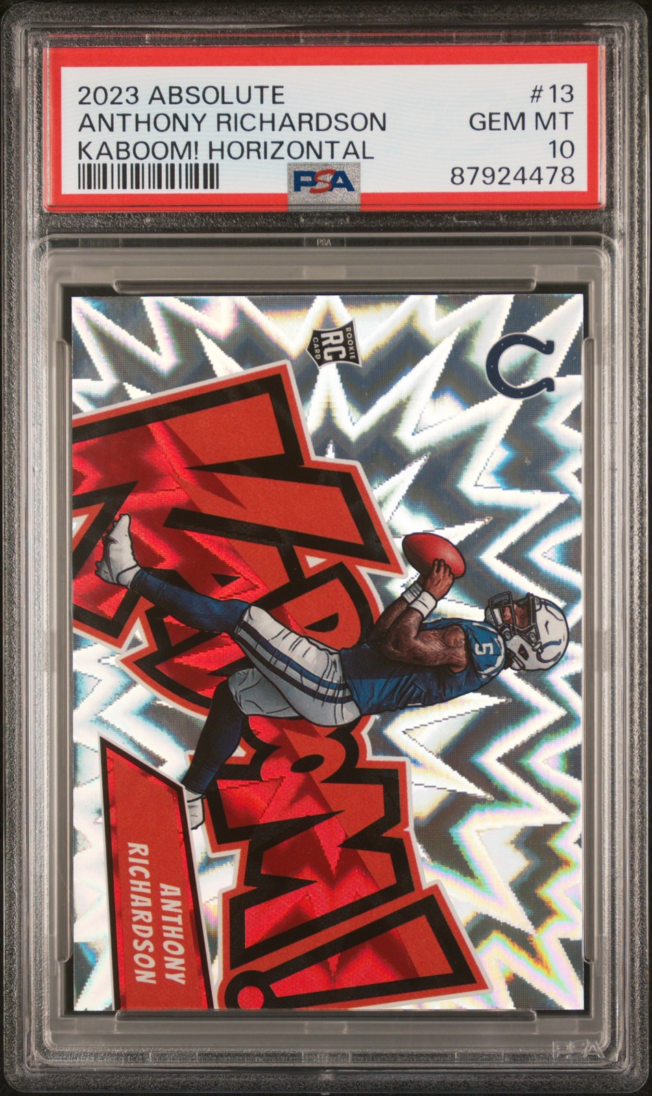 2023 Panini Absolute Kaboom! Horizontal #13 Anthony Richardson Rookie RC PSA 10