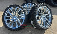 4 New 26 V Replica Wheels 6x5.5 Chrome 6x139.7 Chevy Gmc Tires 35135026 Tire