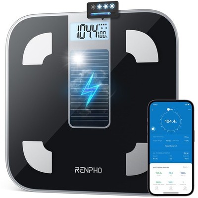 RENPHO Waage für Körpergewicht, batterielose Solar Power Waage digital