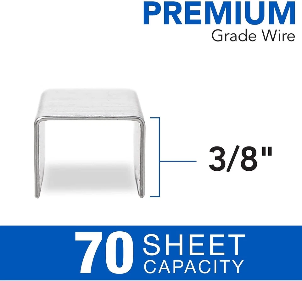 Grapas Swingline, Premium Alta Capacidad para Grapadoras de Escritorio, 3/8, Plateadas Foto 4 de 4
