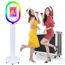 Portable Photo Booth Machine Remote Control RGB Ring Lighting For Various iPad 