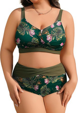 Costumi Da Bagno Donna Taglie Forti Due Pezzi Vita Alta Push up Bikini Mare Imbo