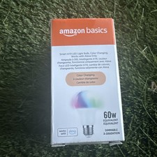 Amazon Basics Smart A19 LED Light Bulb Color Changing 9W 60W 1 Pack Sealed