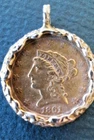 1861 Gold $2.5 Liberty Head Eagle Coin in Coin Bezel