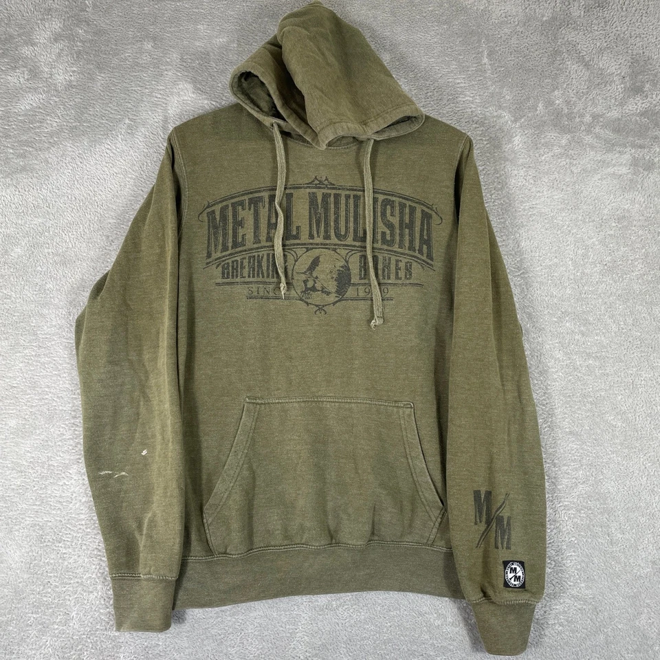 Pulôver masculino com capuz mulisha metal pequeno verde academia Y2K skatista motocross LEIA - Imagem 2 de 4