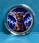 Hayleybug 1/10th oz UV Printed Color Silver Round “Stormborn Cub” - Tiger Cub