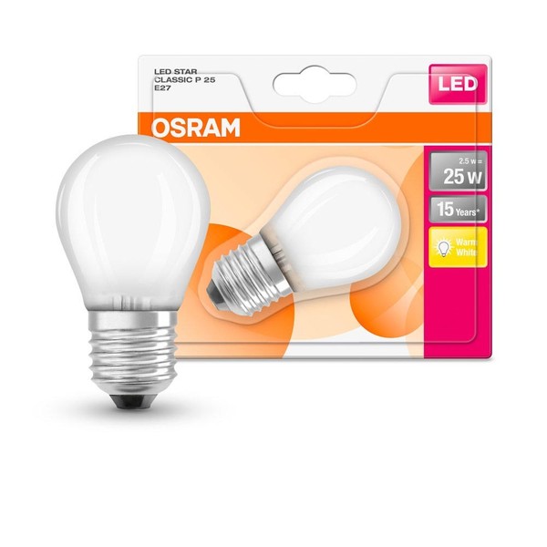 Osram Led Filament Leuchtmittel Tropfen 2,5W = 25W E27 Matt 250Lm Warmweiß 2700K-image