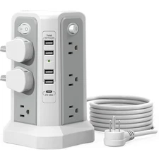 Surge Protector Power Strip 8 Outlets 4 USB Charging Ports Overload Protection