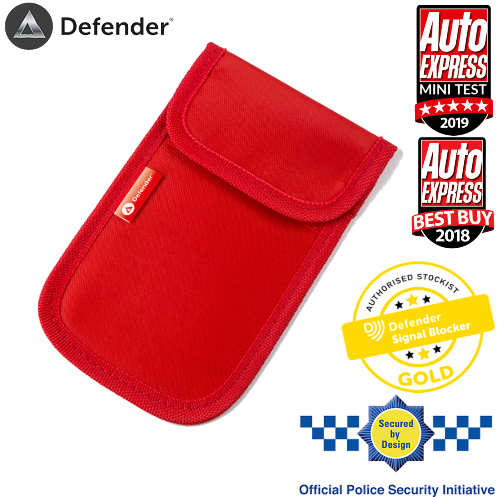 Genuine Defender Signal Blocker Car key Fob Signal Jamming pouch UK Stock Red