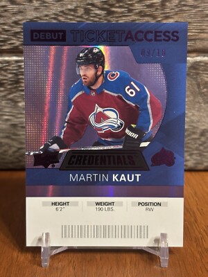 2021-22 Upper Deck Credentials 2020 Debut Ticket Access Purple /10 Martin Kaut