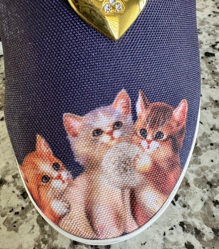 The Bradford Exchange Jürgen Scholz Kitty-Kat Cute Women's Canvas Art Shoes READ - Picture 3 of 10