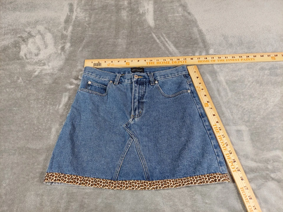 Falda Denim Vintage Junior Talla 7 (30" Cintura) Micro Mini Jean Y2K Grunge Años 90 Foto 3 de 4